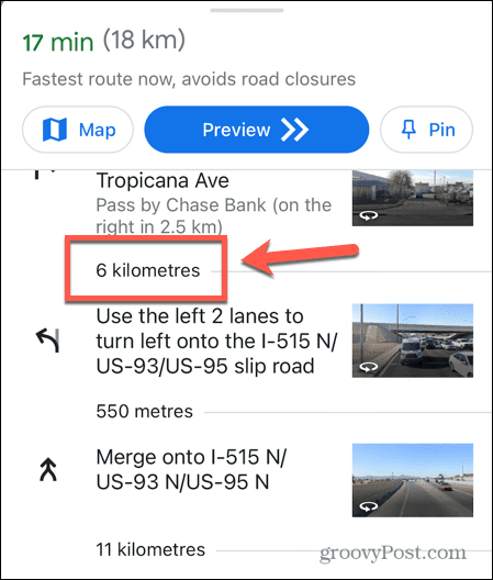google maps distâncias em km