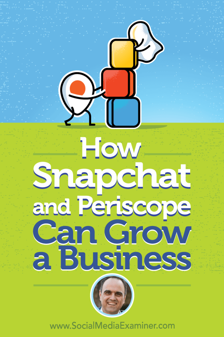 Como o Snapchat e o Periscope podem crescer um negócio, apresentando ideias de John Kapos sobre o podcast de marketing de mídia social.