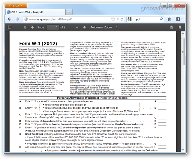 visualizador de pdf padrão do firefox ativado