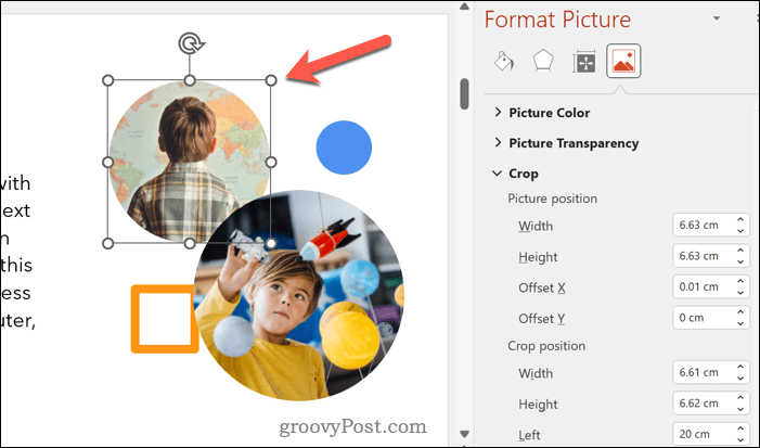 Redimensionar imagens do Powerpoint manualmente