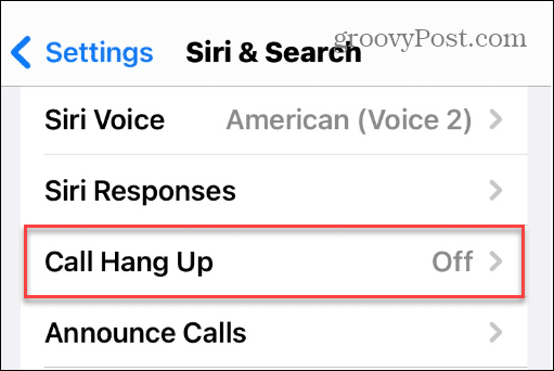 Desligue o telefone e as chamadas do FaceTime com a Siri