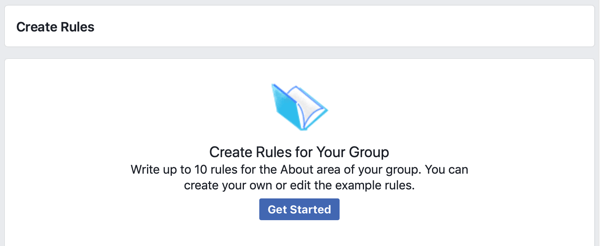 Como melhorar sua comunidade de grupo no Facebook, opção do Facebook para começar a criar regras para seu grupo