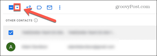 seta da caixa de seleção do gmail
