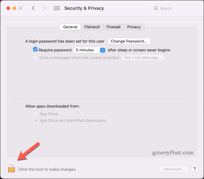 Desbloquear configurações em um mac