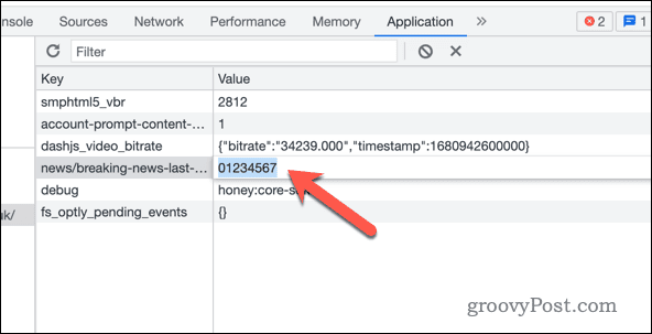 Editando valores de chave de armazenamento local no Google Chrome