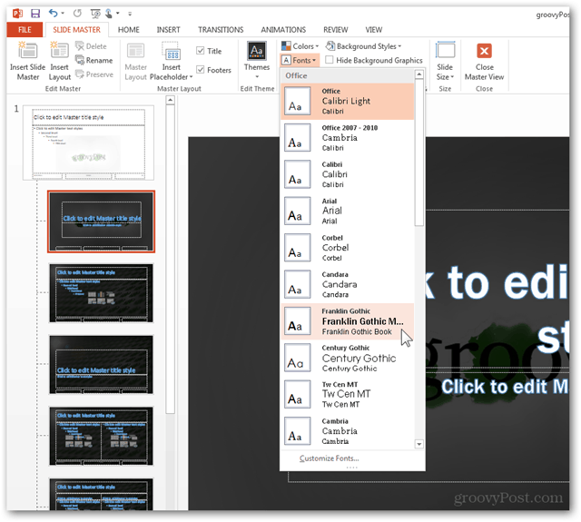 Criação de modelos do Office 2013 Criar design personalizado POTX Tutorial de slides de slides Como slides Fontes principais Alterar Configuração 