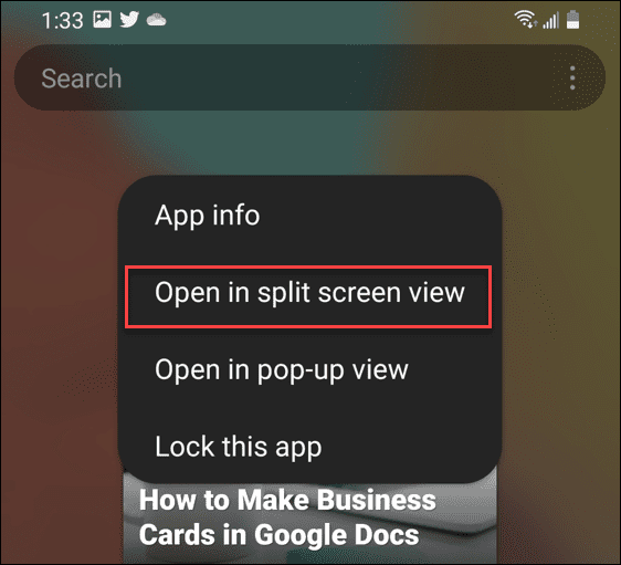 como dividir a tela no android