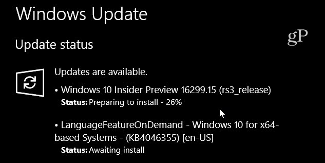 Atualização cumulativa do Windows 10 Build 16299-15