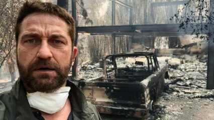 O ator de Hollywood James Butler lembra a Palestina de queima de casas!