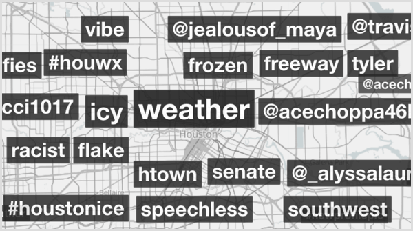 Resultados da pesquisa de hashtag do Trendsmap