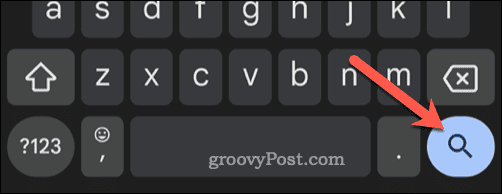 Botão de pesquisa do Gmail em um teclado Android
