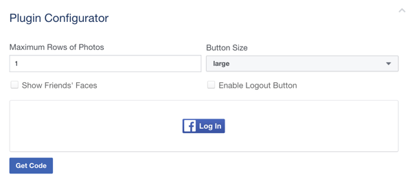 Personalize o botão de login do Facebook.