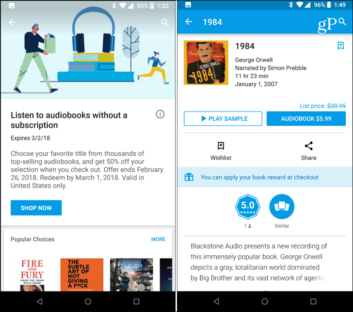 audiolivros Google Play Store
