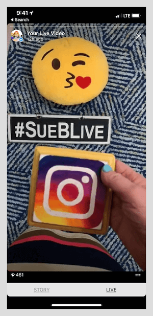 Sue consegue muito engajamento por meio de histórias do Instagram.