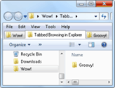 navegação com guias no Windows 7 Explorer