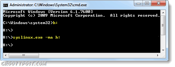 Execute comandos do cmd para inicializar o computador a partir do usb