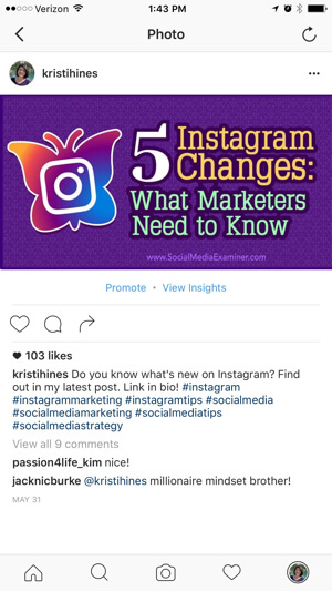 Instagram promover postagem