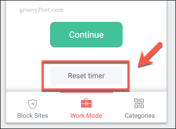 Redefinindo um timer de trabalho do BlockSite