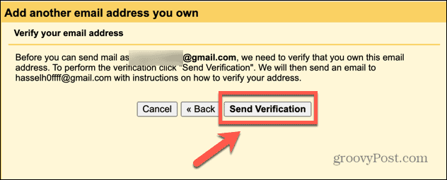 gmail enviar verificação