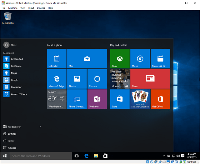 14 Windows 10 no VirtualBox