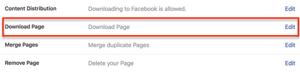 Encontre a opção de baixar os dados da sua página nas configurações do Facebook.