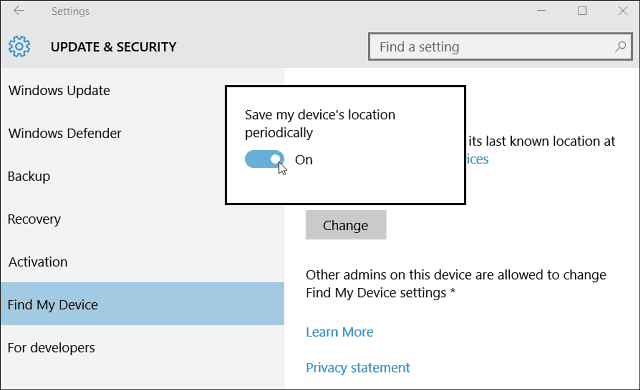 Como ativar o Find My Device para Windows 10