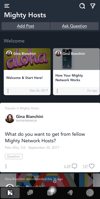 Construindo uma Comunidade em um Mundo de Mídia Social em Mudança, apresentando ideias de Gina Bianchini no Podcast de Marketing de Mídia Social.
