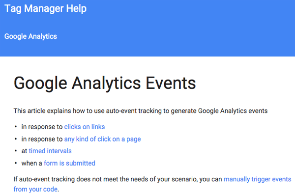 eventos do google tag manager