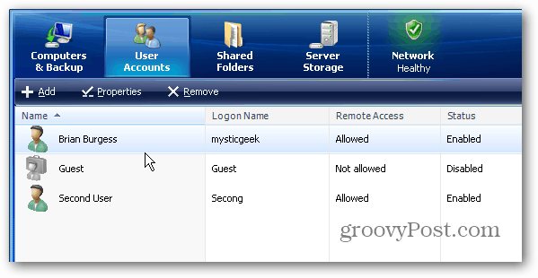 Como adicionar contas de usuário ao Windows Home Server