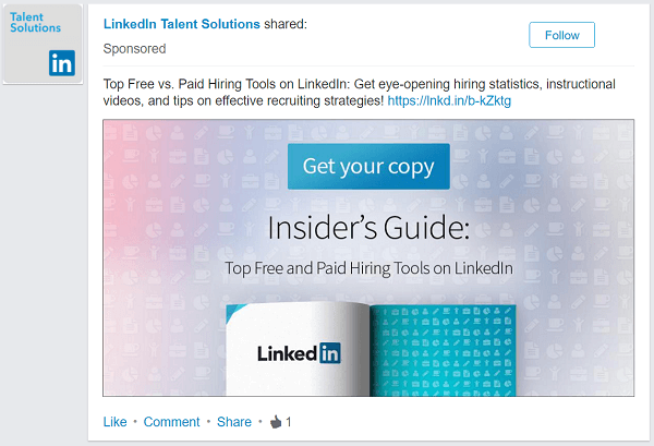 anúncio patrocinado no LinkedIn