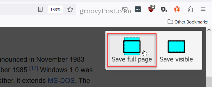 salvar página inteira do Firefox