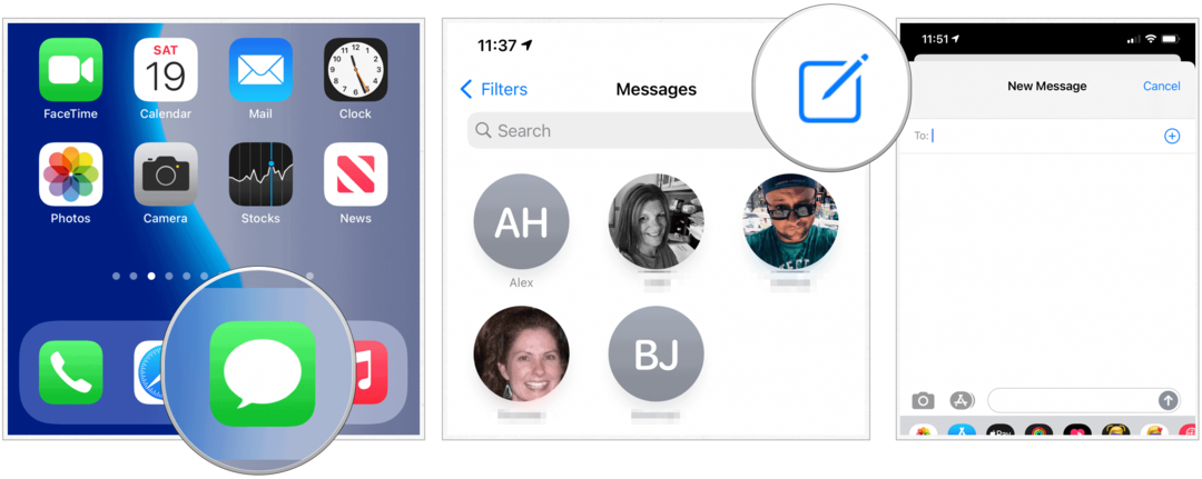 iOS 14 criar mensagem de grupo
