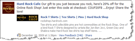 Hard Rock Cafe no Facebook