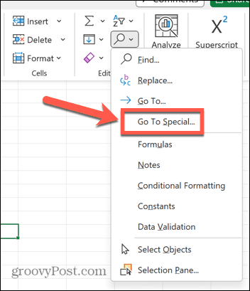 excel ir para especial