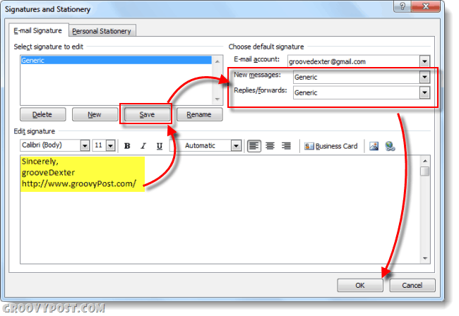 assinaturas de email no outlook 2010