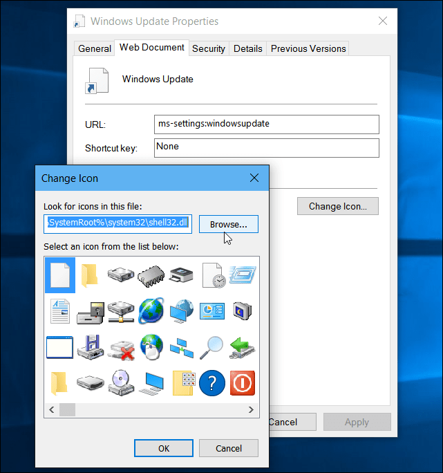 Windows 10: Crie uma área de trabalho ou atalho para o Windows Update