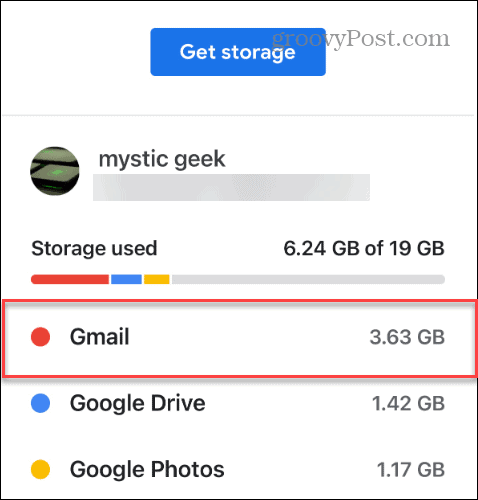 espaço do Gmail usado no Google Drive