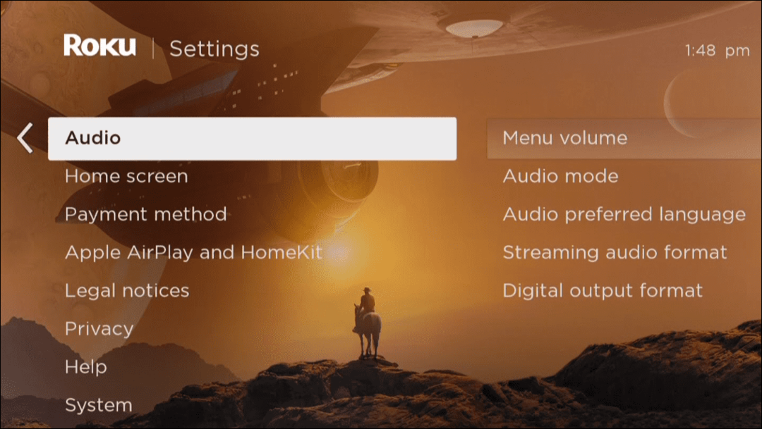 configurações de volume do menu de áudio