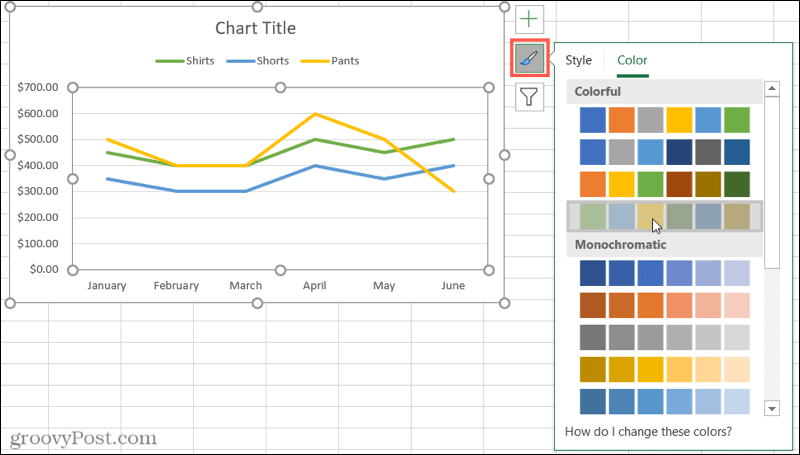 Estilos de gráfico