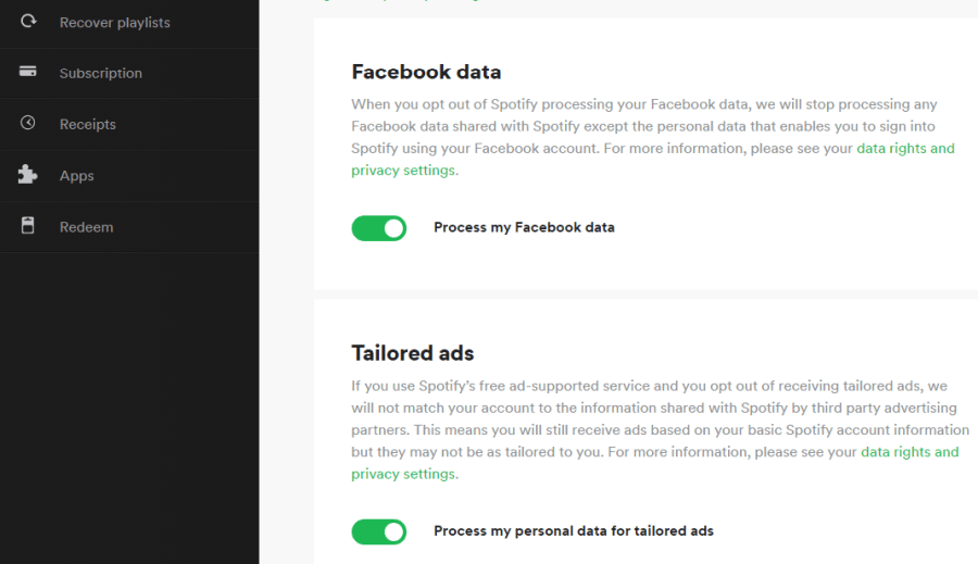 desconectar o facebook do spotify