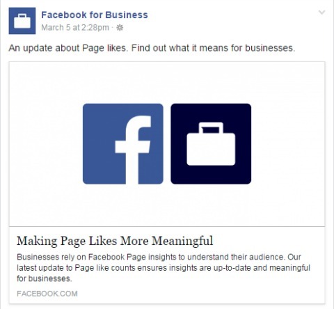 Curtidas na página de negócios do Facebook