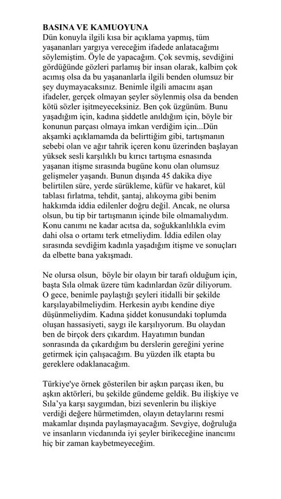 Ahmet Kural pediu desculpas a Sıla