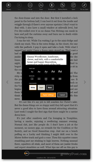 Aplicativo Surface RT para Kindle
