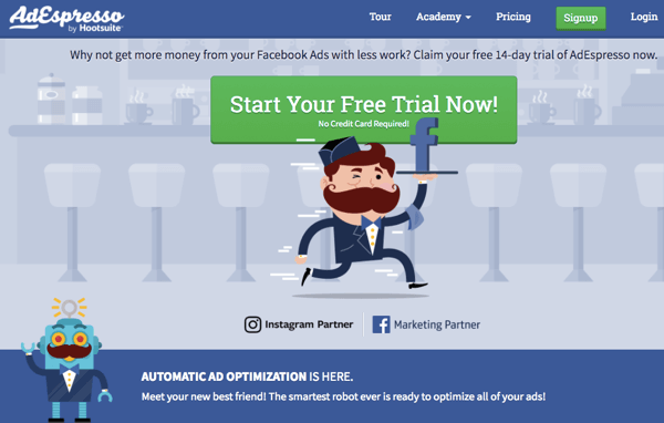 Use o AdEspresso para gerenciar todos os aspectos dos anúncios avançados do Facebook.