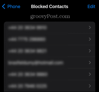 lista de contatos bloqueados iphone