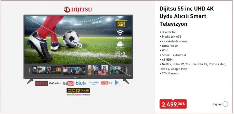 Como comprar Dijitsu Smart TV vendida no BİM? Recursos da Smart TV Dijitsu