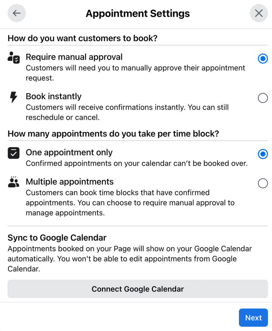 como-criar-reservar-agora-botão-de-ação-para-clássico-facebook-page-confirm-appointment-settings-review-appointments-manually-use-native-prevent-double-bookings-sync-google-calendar- exemplo-7