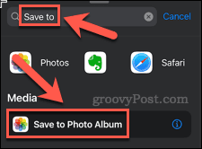 salvar no álbum de fotos iphone