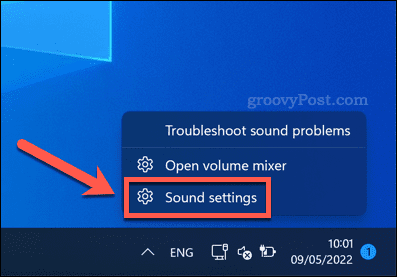 Abra as configurações de som no Windows 11