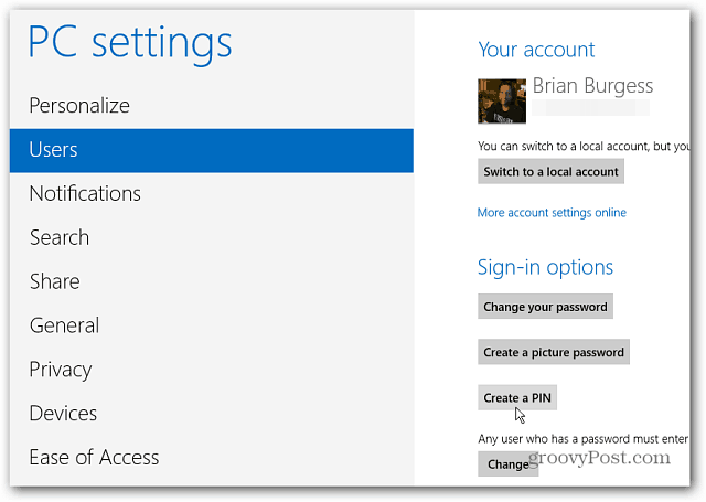 Windows 8: Crie um número PIN para fazer logon
